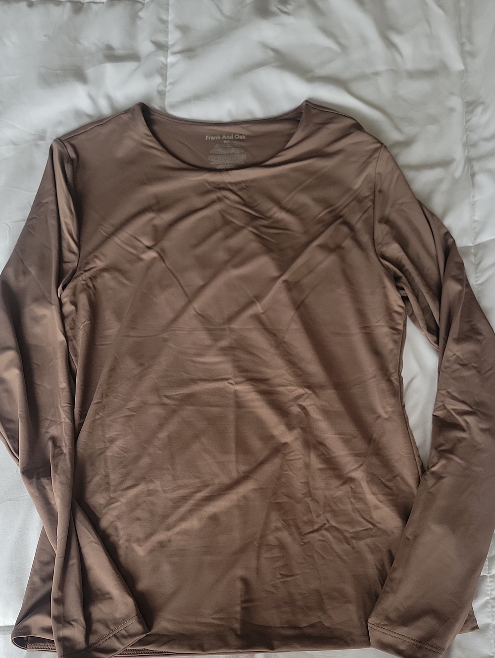 Women's Long-Sleeve Crew Neck Top - Brown